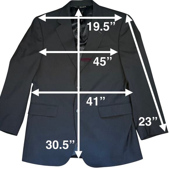 Jos. A. Bank 40R Wool Sport Coat Black Blazer Classic Fit Suit Jacket - Picture 4 of 11